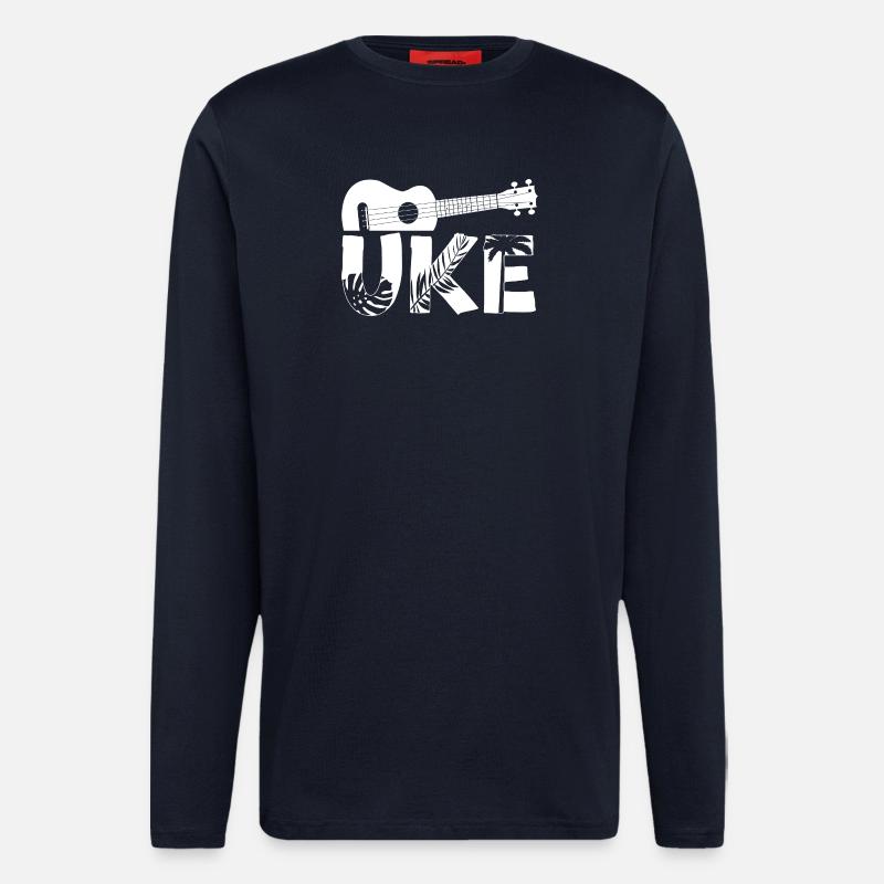 Hawaiian Ukulele Uke Uke - Langarmshirt - made by SPREAD - DARK NAVY