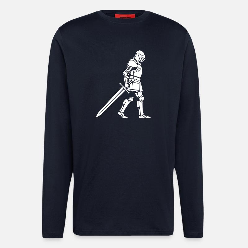 Ritter Rüstung Detailliert Mittelalter - Langarmshirt - made by SPREAD - DARK NAVY