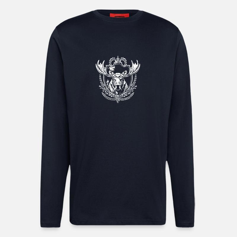 Hirschgeweih Emblem Kranz - Langarmshirt - made by SPREAD - DARK NAVY
