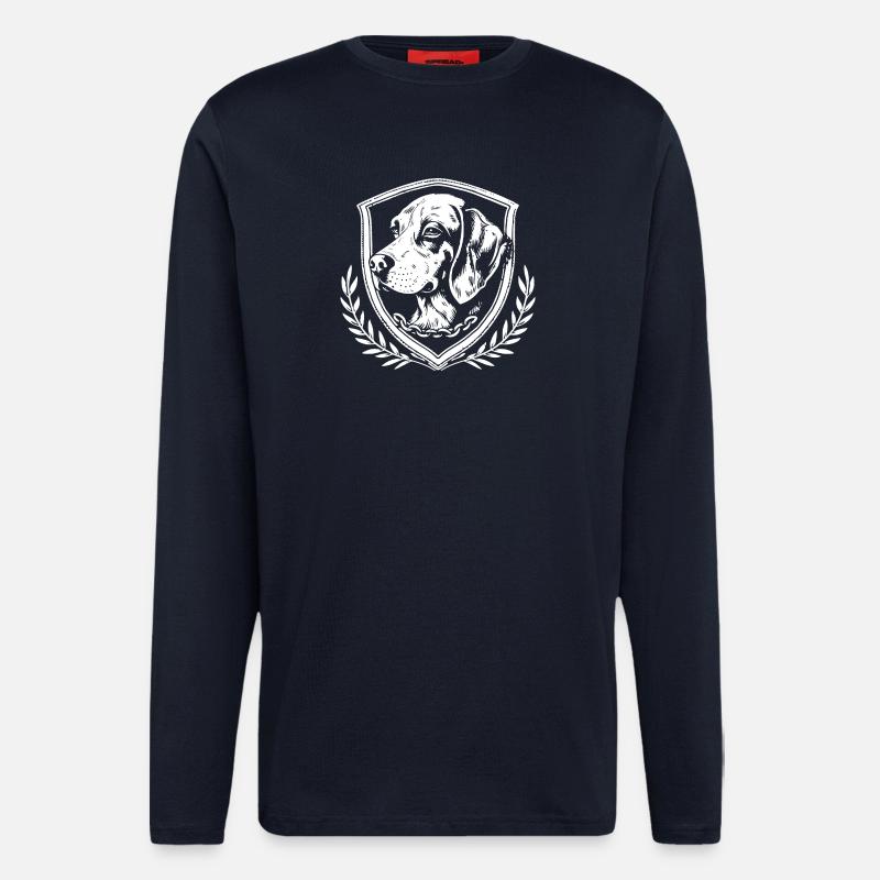Hundeemblem Im Schild - Langarmshirt - made by SPREAD  - DARK NAVY