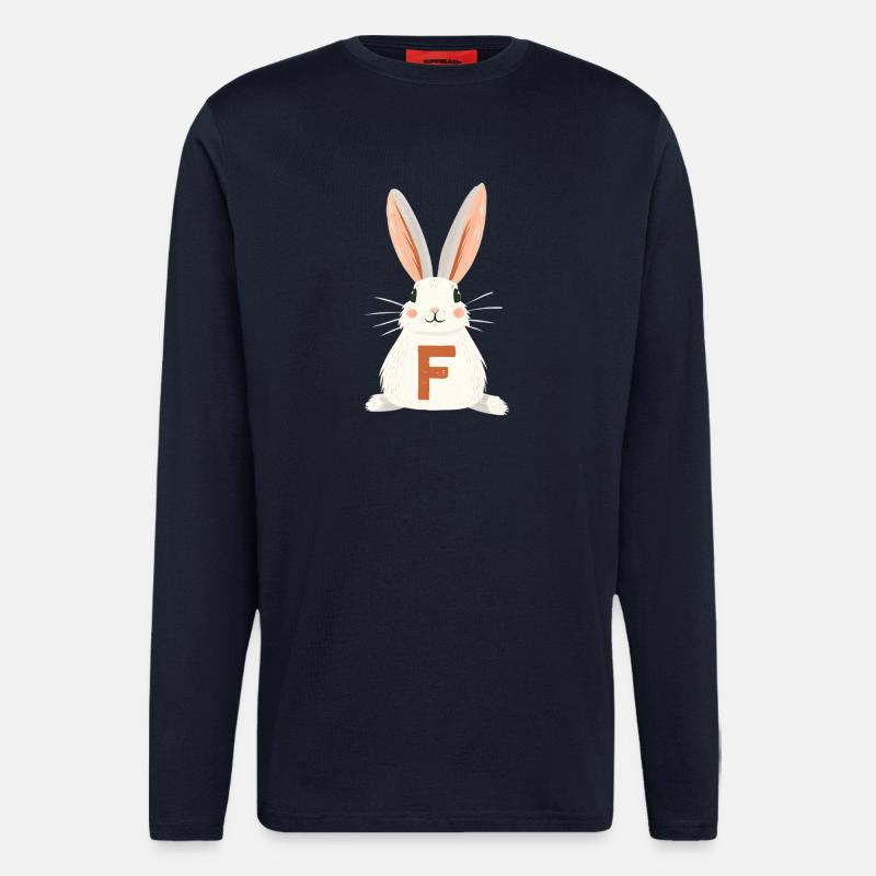 F -Buchstabe - Hase - Personalisierbar - Langarmshirt - made by SPREAD  - DARK NAVY