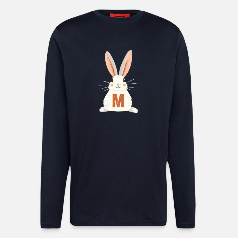 M -Letter - Bunny - Personalizable - Longsleeve - made by SPREAD  - DARK NAVY