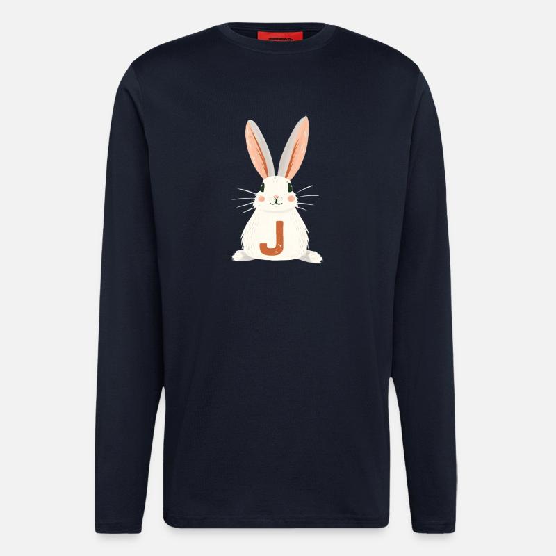 J -Letter - Bunny - Customizable - Longsleeve - made by SPREAD  - DARK NAVY