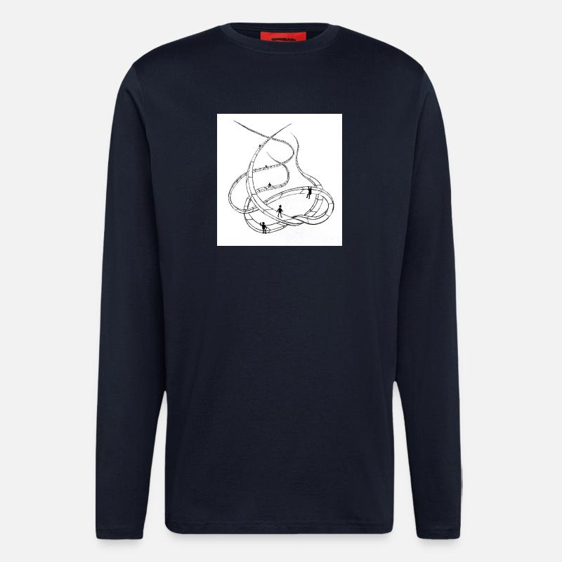 Multi-layered looping paths - Longsleeve - made by SPREAD  - DARK NAVY