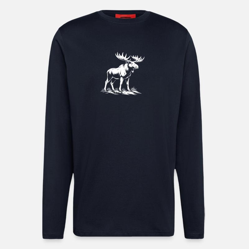 Elch Design - Langarmshirt - made by SPREAD  - DARK NAVY