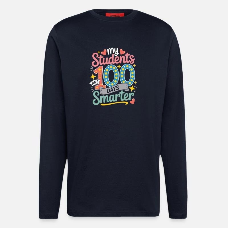 100 Days Smarter: My Students - Longsleeve - made by SPREAD  - DARK NAVY