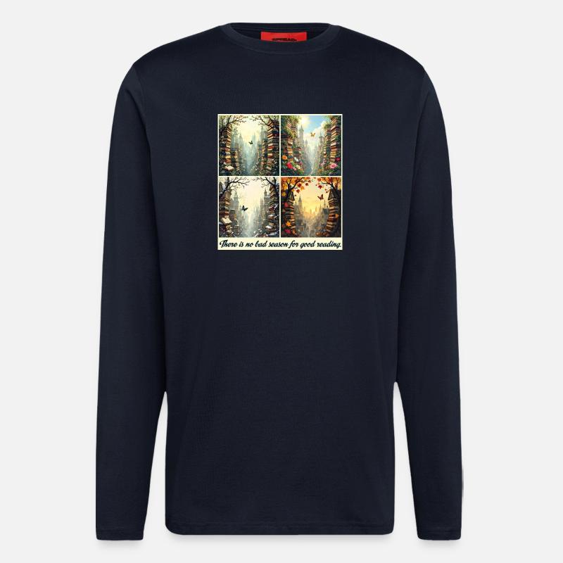 Jahreszeitlicher Lesebogen - Langarmshirt - made by SPREAD  - DARK NAVY