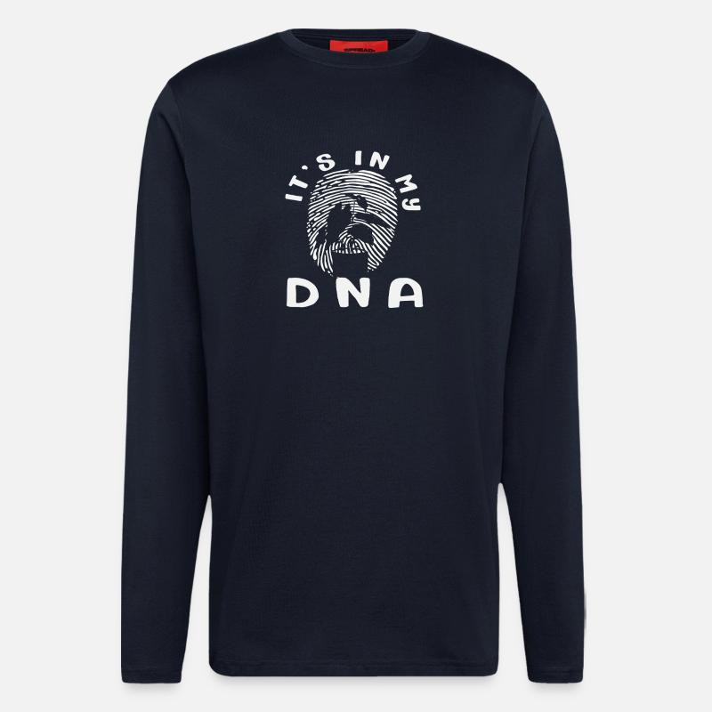 Dans mon ADN plant lover - Manches longues bio décontracté fabriqué en UE - DARK NAVY