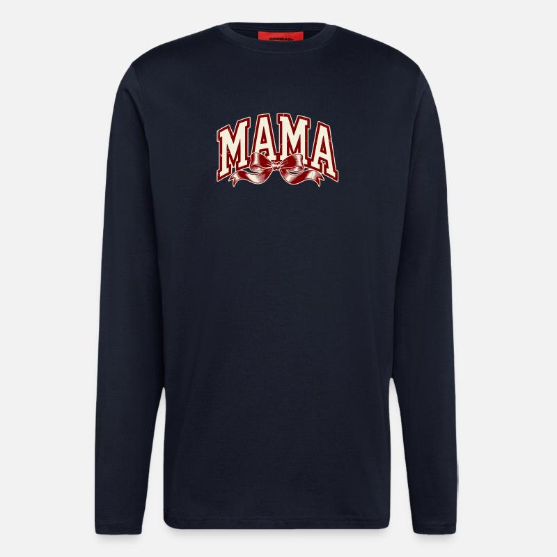 Mama Schleife Rot – Starkes Mama Statement - Langarmshirt - made by SPREAD - DARK NAVY