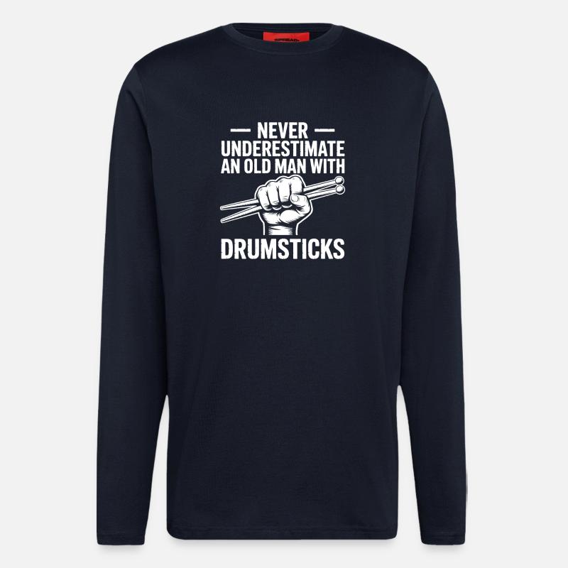 Drummer Spruch Lustiges Schlagzeuger Geschenk - Langarmshirt - made by SPREAD  - DARK NAVY
