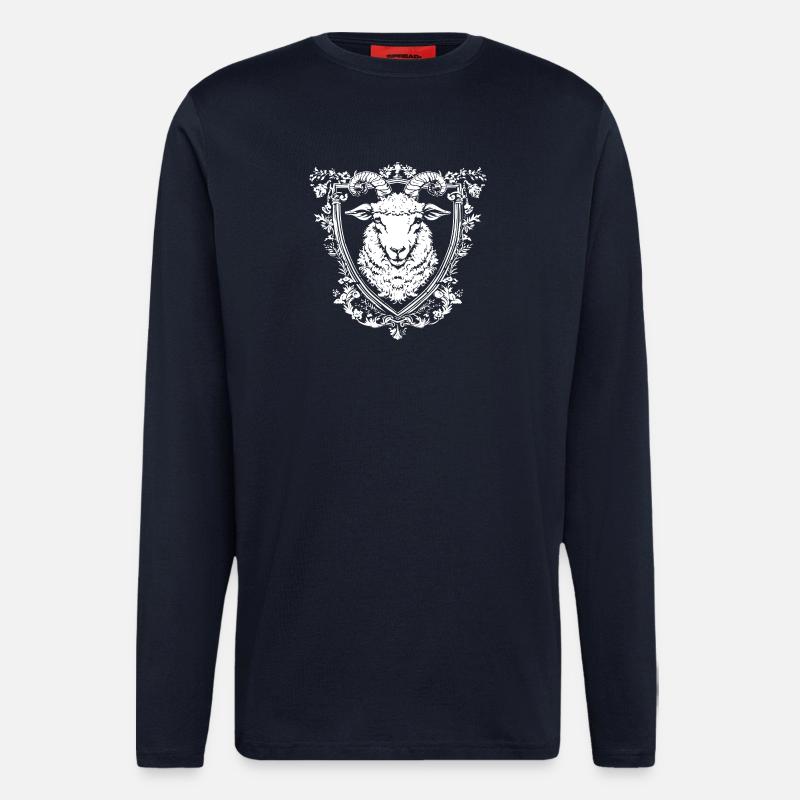 Heraldry Goat Head Shield - Longsleeve - made by SPREAD  - DARK NAVY