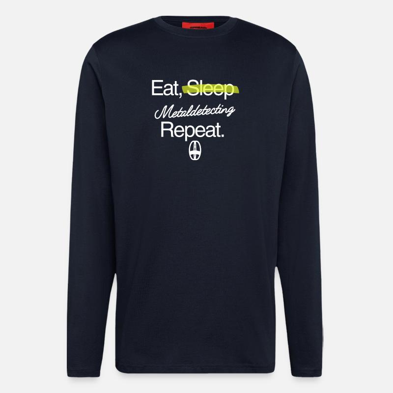 Eat-sleep-metaldetecting-repeat - Langarmshirt - made by SPREAD  - DARK NAVY