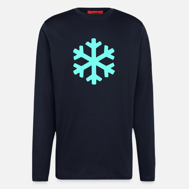 Eisblauer Schneekristall - Langarmshirt - made by SPREAD  - DARK NAVY