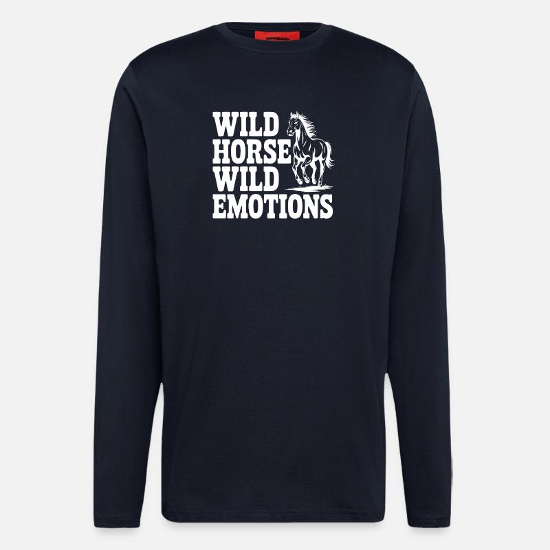 Wildpferd, wilde Gefühle - Langarmshirt - made by SPREAD  - DARK NAVY