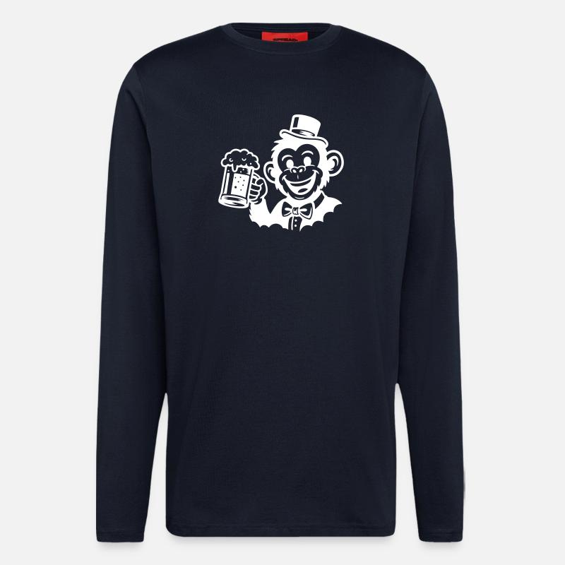 Affe Bräutigam Junggeselle - Langarmshirt - made by SPREAD - DARK NAVY