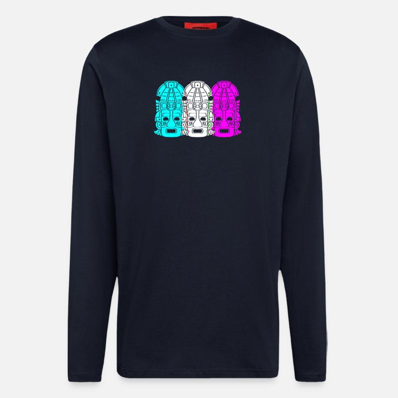 Maya kalender aztec Inka - Langarmshirt - made by SPREAD  - DARK NAVY
