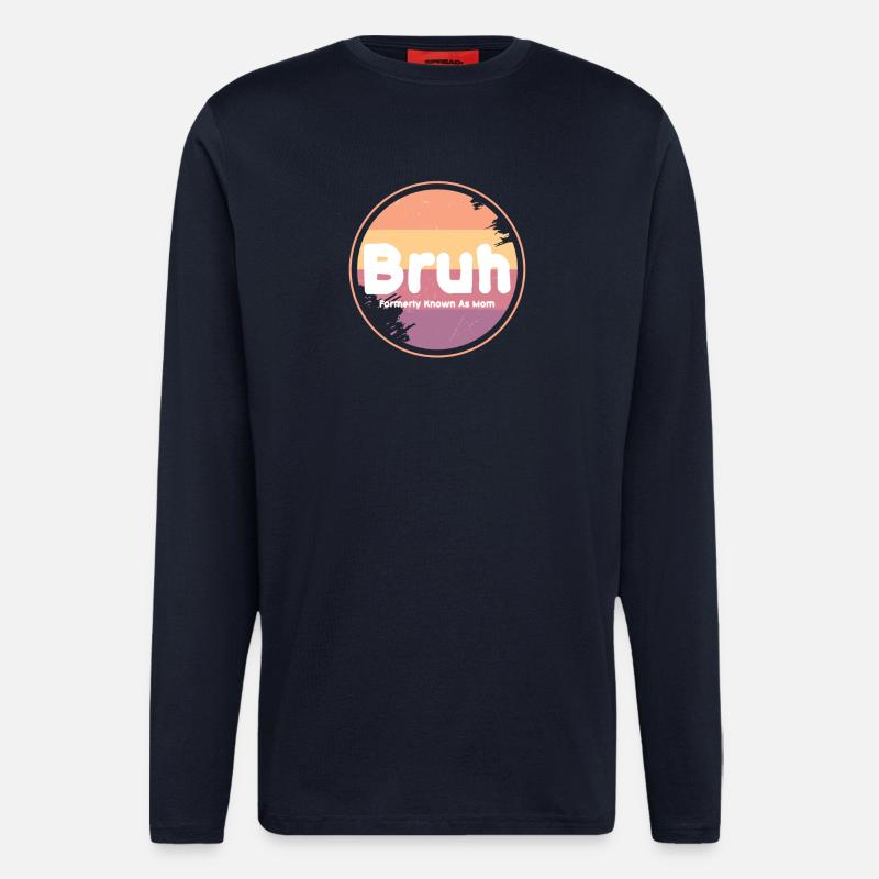 Bruh Retro Mom Logo - Langarmshirt - made by SPREAD  - DARK NAVY