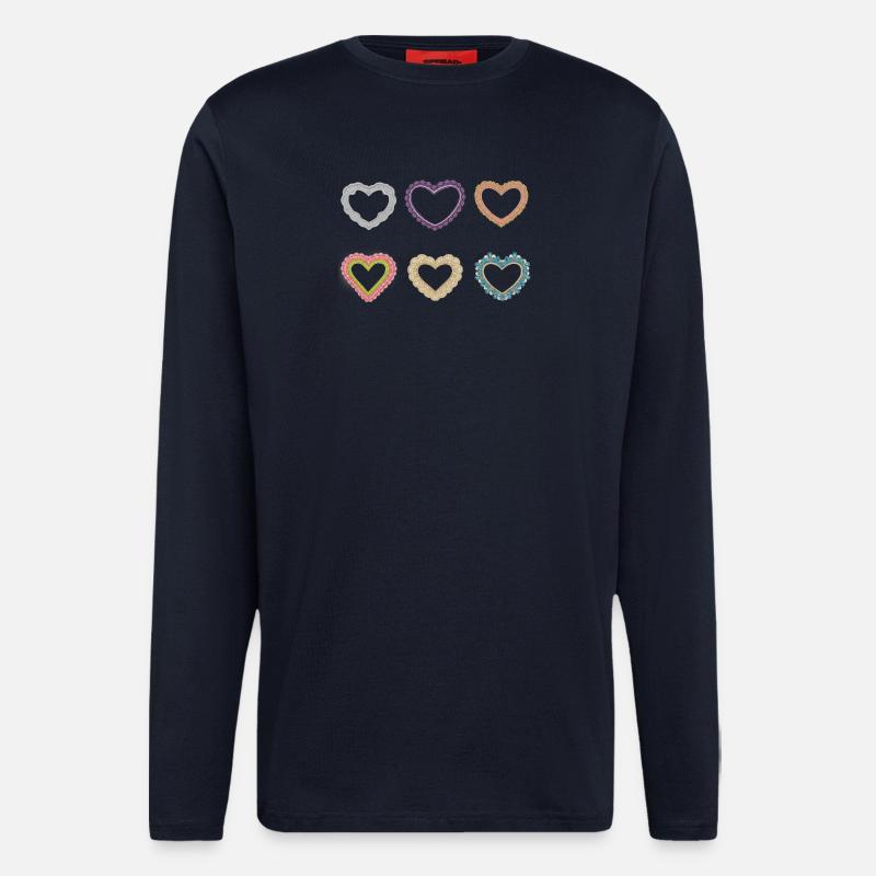 Filigrane Spitzenherzen - Langarmshirt - made by SPREAD  - DARK NAVY
