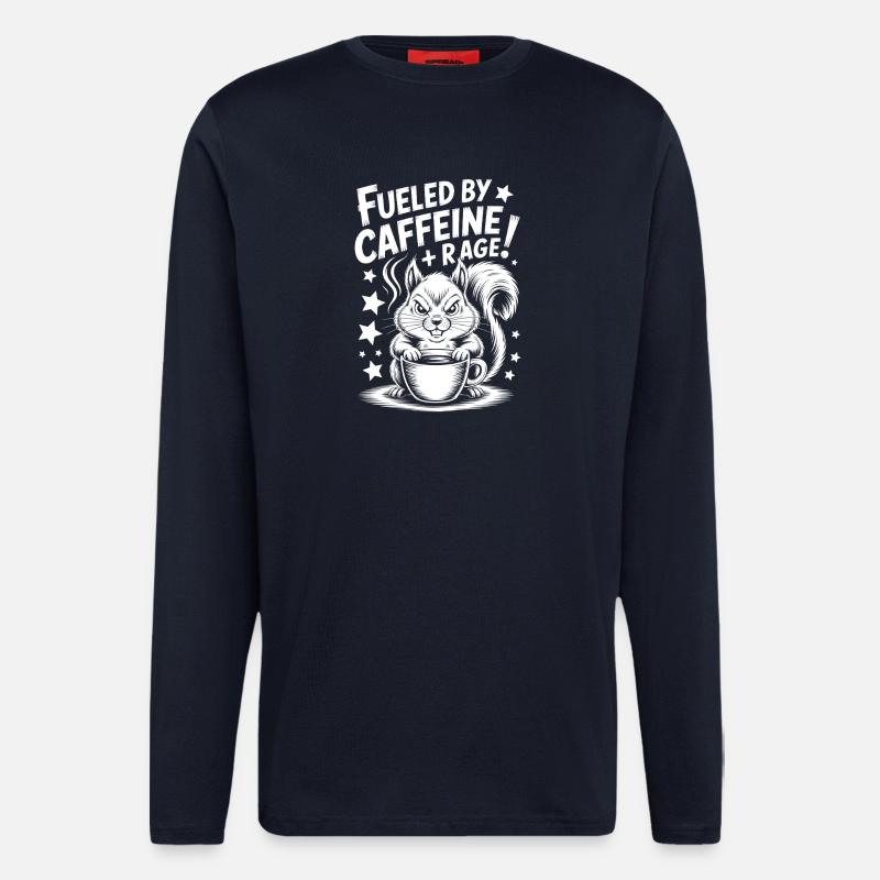 Kaffee Sprüche Koffein Lustiges Kaffee Geschenk - Langarmshirt - made by SPREAD  - DARK NAVY