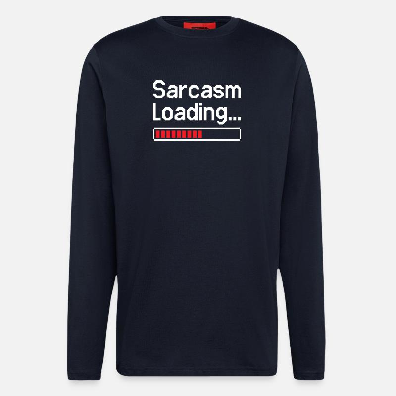 Sarkasmus Ladestatus - Langarmshirt - made by SPREAD  - DARK NAVY