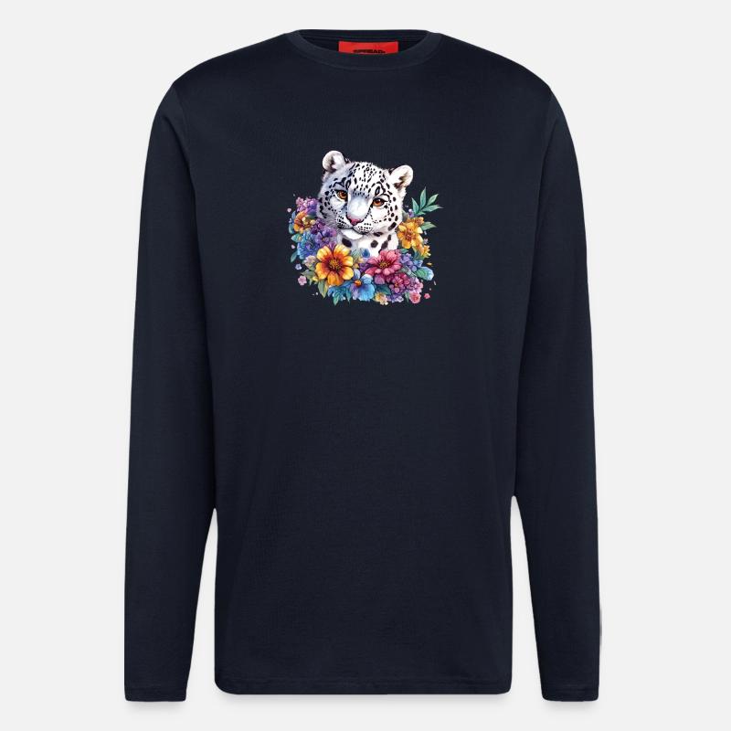Leopard Blumenzauber - Langarmshirt - made by SPREAD  - DARK NAVY