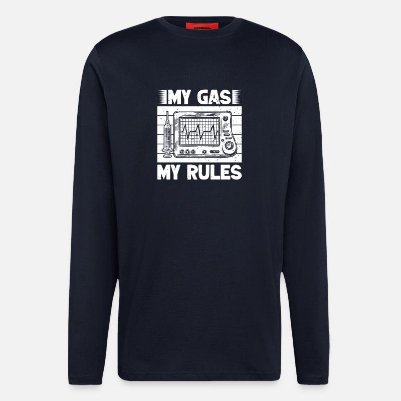 Anesthesiologist Gas My Rules Anesthesia - Langarmshirt - made by SPREAD  - DARK NAVY