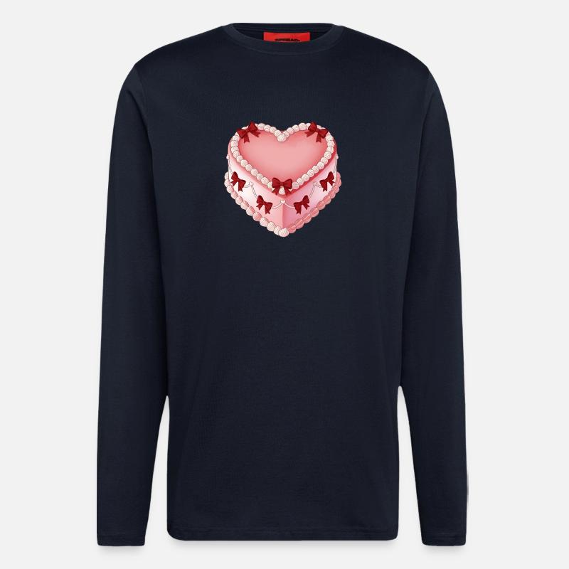 Herzdekor mit Schleifenband - Langarmshirt - made by SPREAD - DARK NAVY