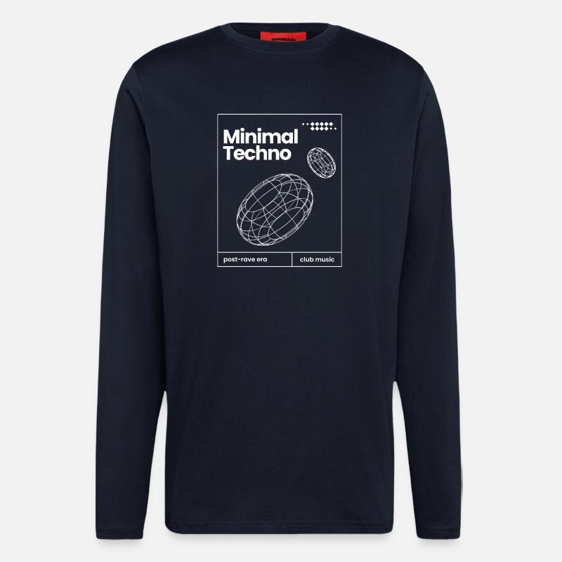 Minimal-Techno-Musik-Sphären-Design - Langarmshirt - made by SPREAD  - DARK NAVY