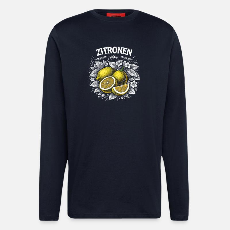 Lemon Power – Retro Fruit Illustration - Longsleeve - made by SPREAD - DARK NAVY