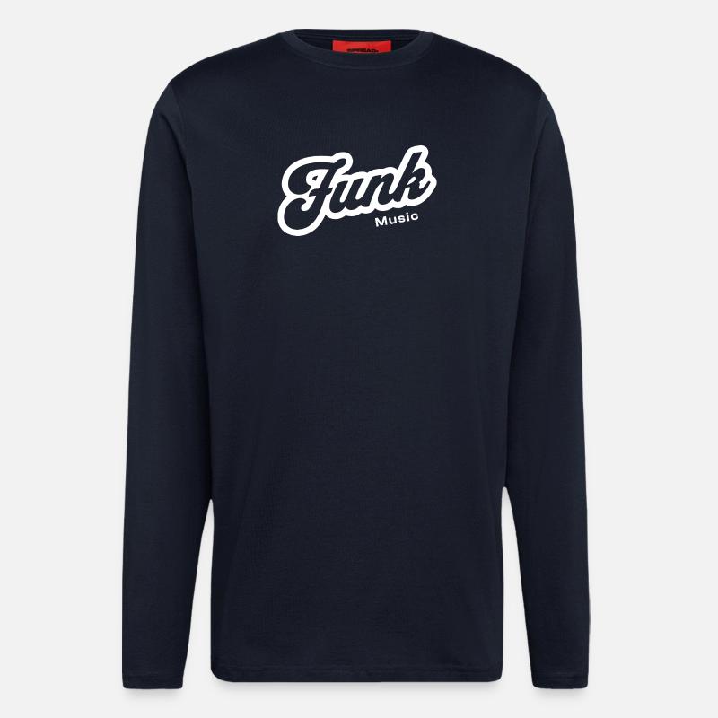 Funk Music Retro Script Logo - Langarmshirt - made by SPREAD - DARK NAVY