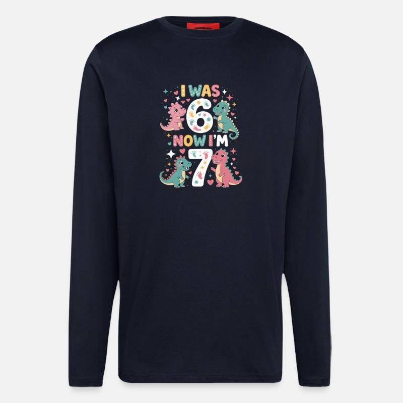 From six to seven dinosaurs - Longsleeve - made by SPREAD  - DARK NAVY