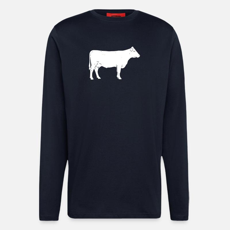 Ferme bovine Vector Élevage - Manches longues bio décontracté fabriqué en UE - DARK NAVY