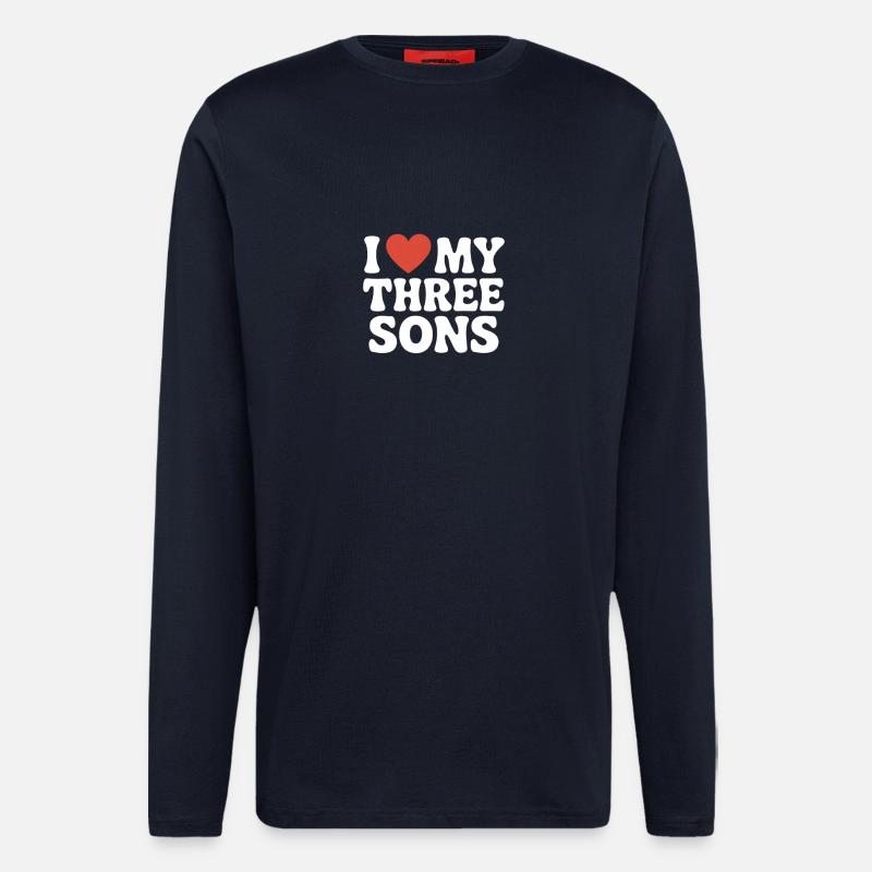 I love my three sons - Longsleeve - made by SPREAD  - DARK NAVY