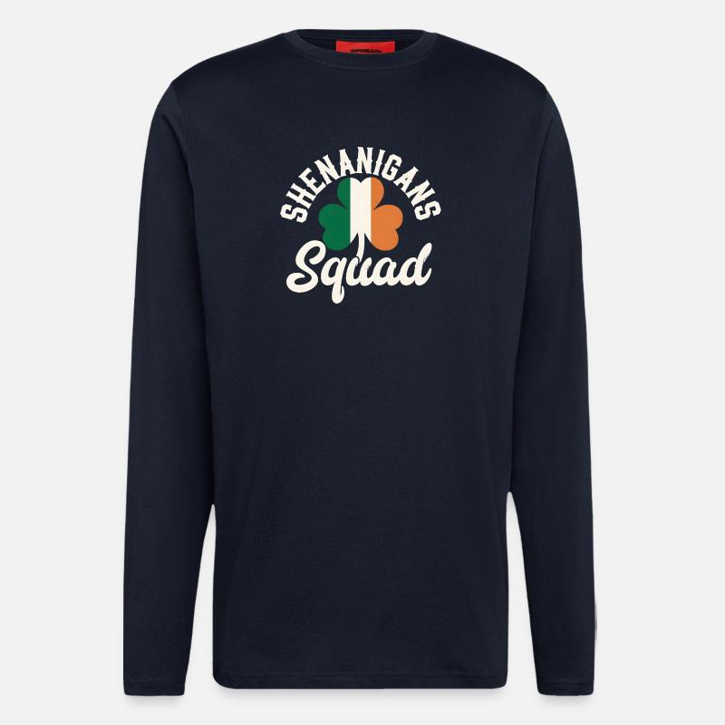 Irish Shenanigans Squad Shamrock Design - Langarmshirt - made by SPREAD  - DARK NAVY