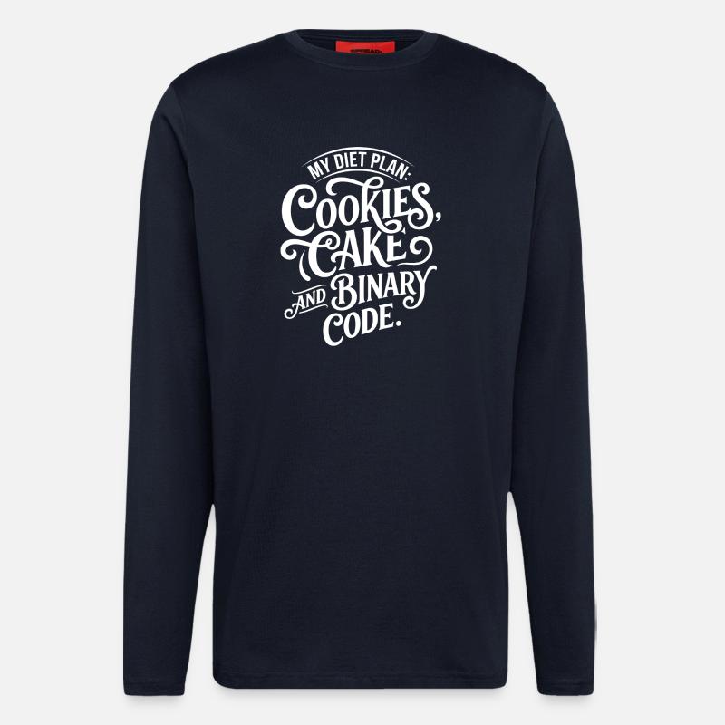 Cookies Cake Binary Code Design - Longsleeve - made by SPREAD - DARK NAVY