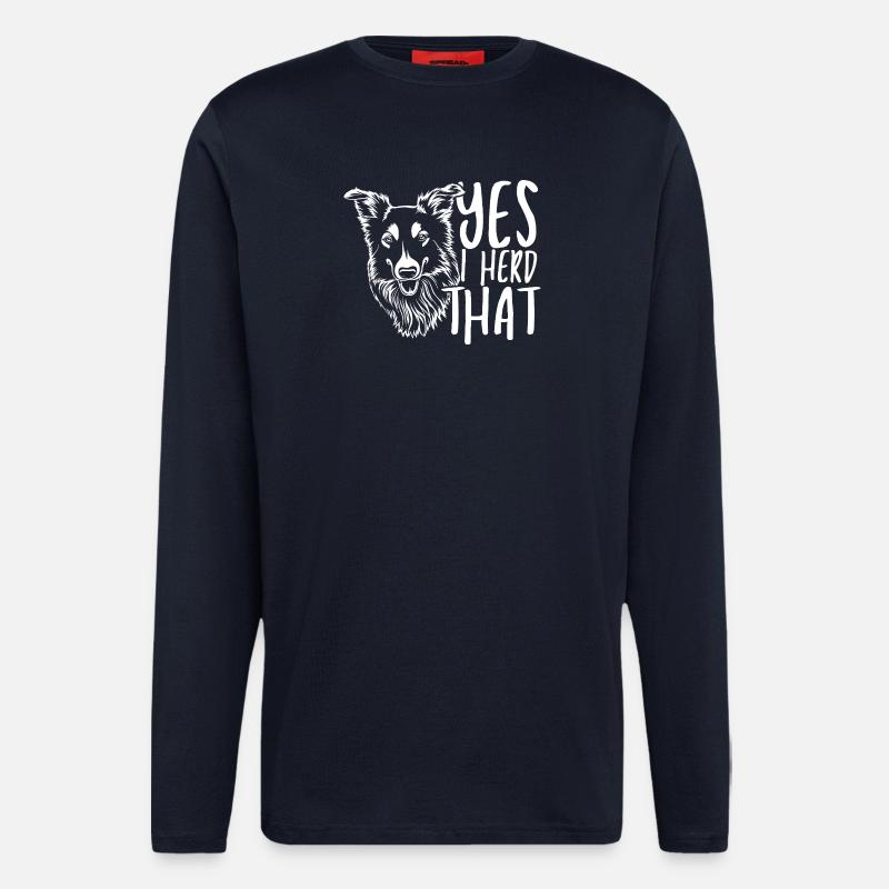 Wolf head with handwritten text - Longsleeve - made by SPREAD  - DARK NAVY