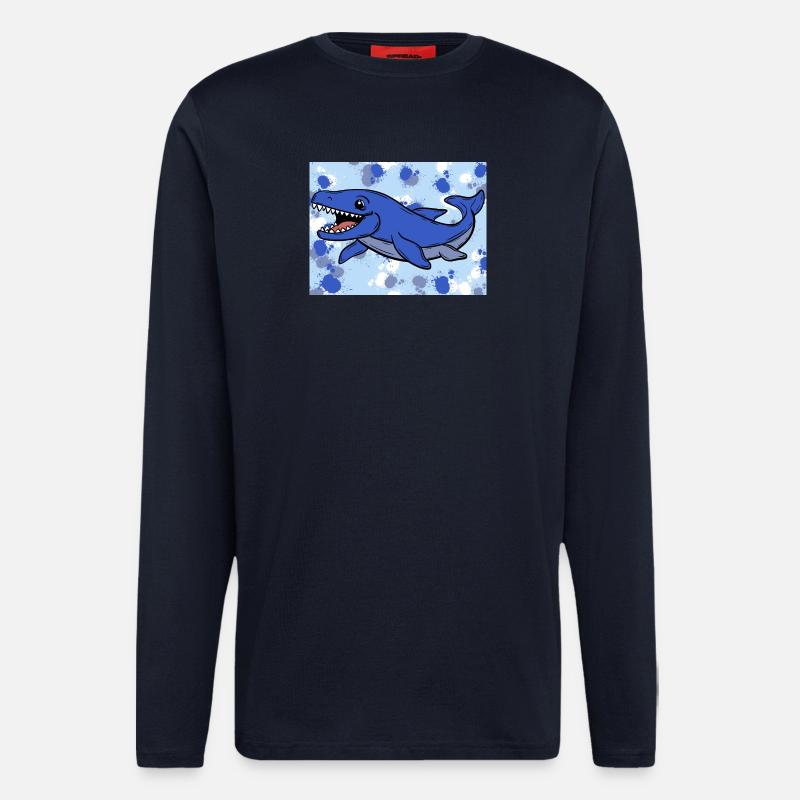 Mosasaurus Dino - Langarmshirt - made by SPREAD  - DARK NAVY