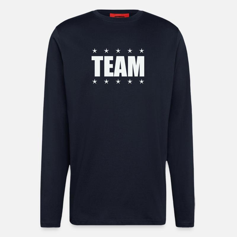 Team mit Sternen - Langarmshirt - made by SPREAD  - DARK NAVY