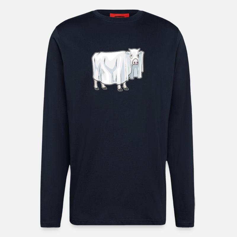 Kuh Halloween Geist - Langarmshirt - made by SPREAD  - DARK NAVY
