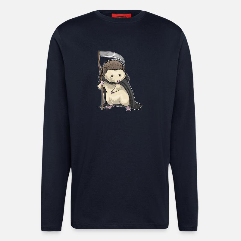 Hedgehog Halloween Grim Reaper - Longsleeve - made by SPREAD - DARK NAVY