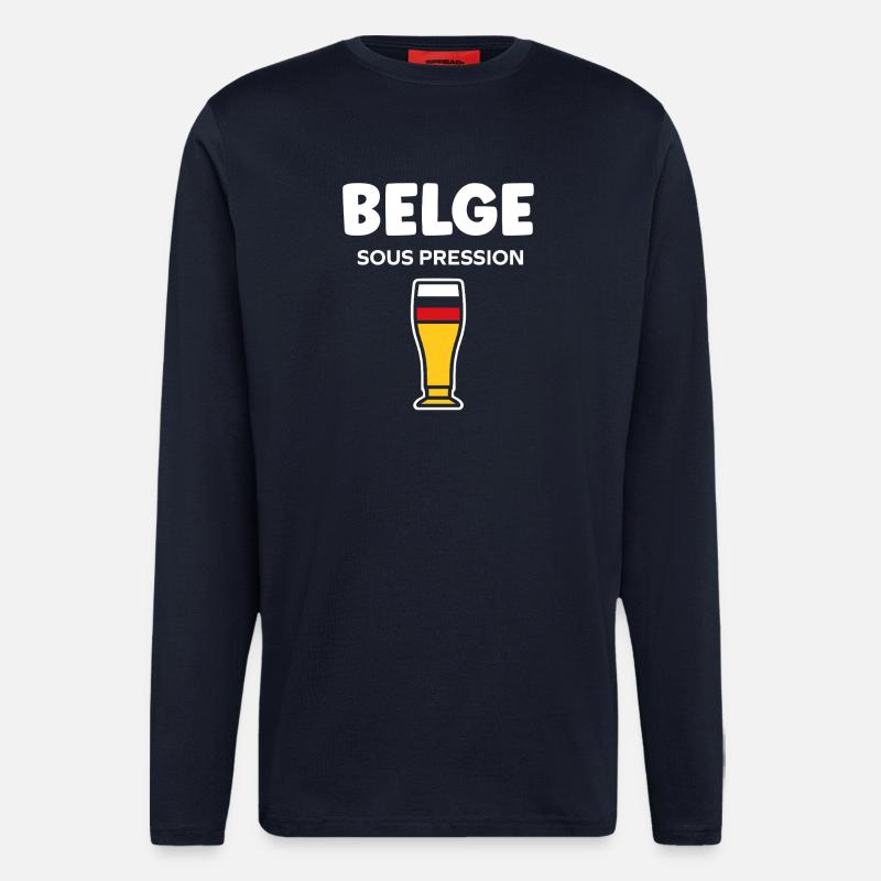Belgisches Druckglasbier - Langarmshirt - made by SPREAD  - DARK NAVY