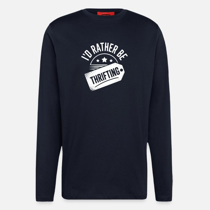 I'd Rather Be Thrifting - Longsleeve - made by SPREAD  - DARK NAVY