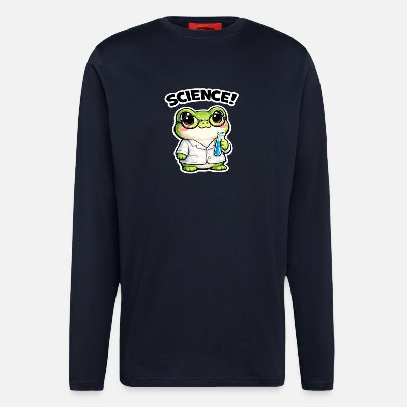 Science frog with glasses - Longsleeve - made by SPREAD  - DARK NAVY