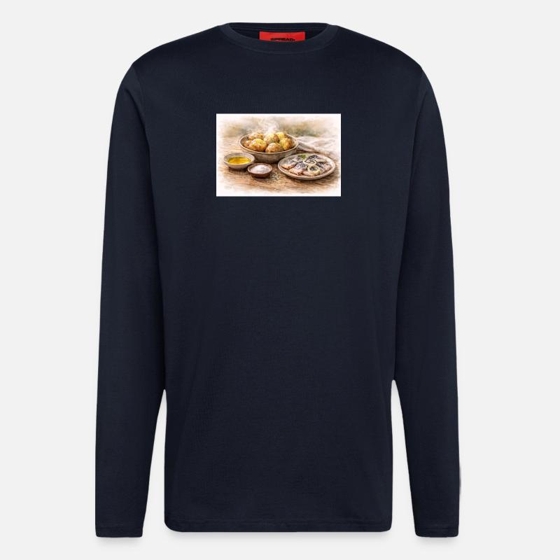 Jacket potatoes with herring Ukrainian - Longsleeve - made by SPREAD  - DARK NAVY