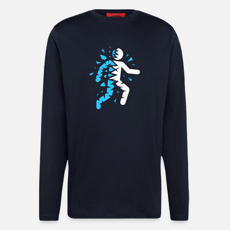 Blue exploded silhouette - Longsleeve - made by SPREAD  - DARK NAVY