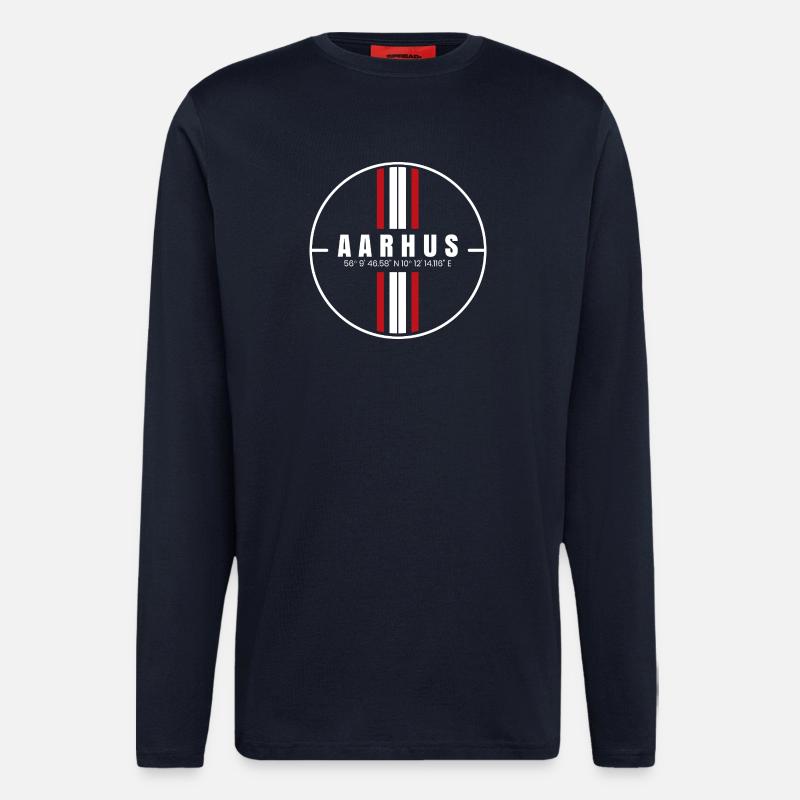 Aarhus Coordinates - Longsleeve - made by SPREAD - DARK NAVY