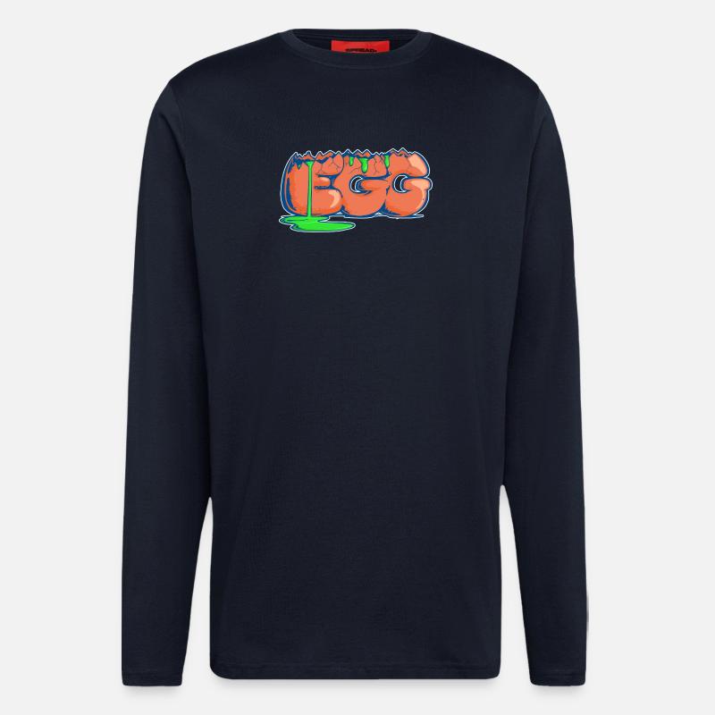 Ei, gezogenes Wort - Langarmshirt - made by SPREAD - DARK NAVY