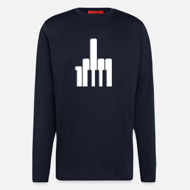 Piano Keys Middle Finger - Longsleeve - made by SPREAD  - DARK NAVY