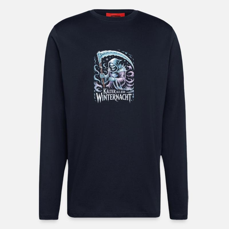  Kälter Als Jede Winternacht Sensenmann Eisiger - Langarmshirt - made by SPREAD  - DARK NAVY