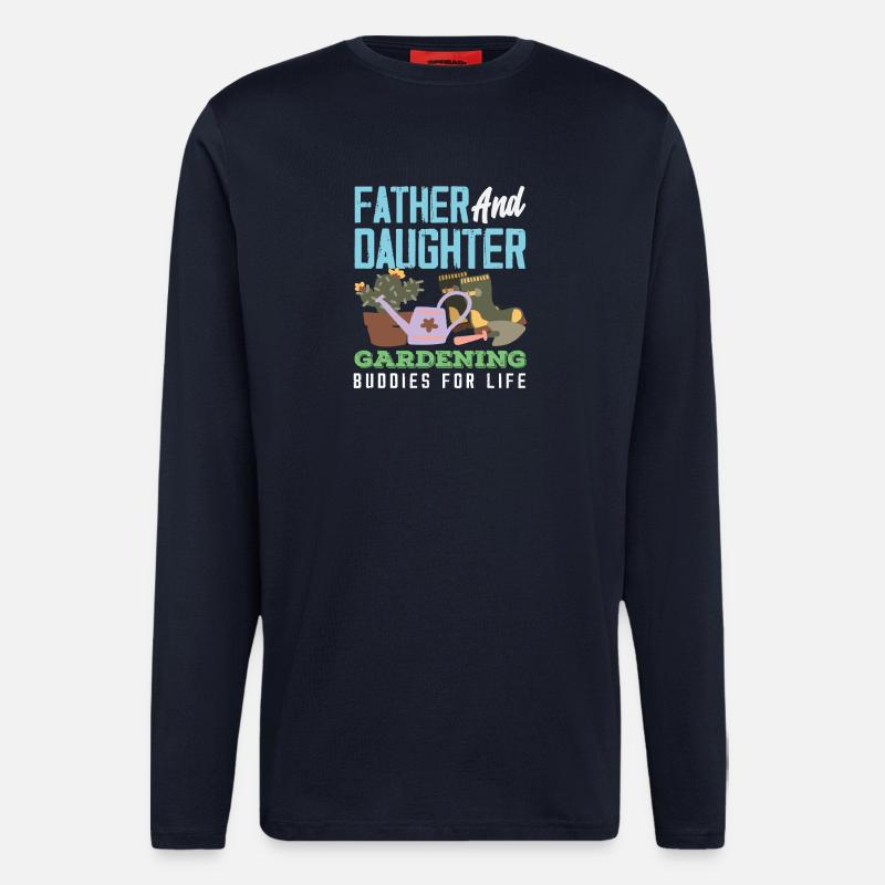 Vater-tochter-gartenarbeit Garten - Langarmshirt - made by SPREAD - DARK NAVY